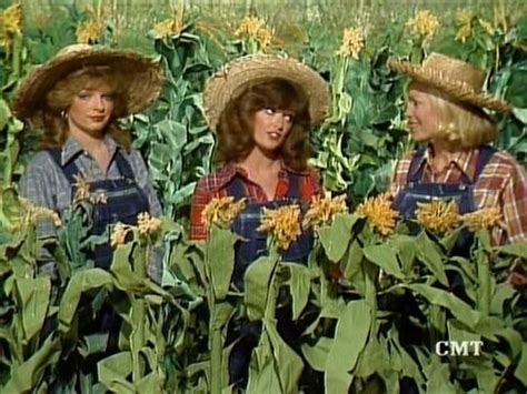 Three Women Standing In A Field Of Sunflowers With Hats On Their Heads
