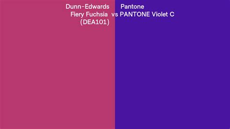 Dunn Edwards Fiery Fuchsia Dea101 Vs Pantone Violet C Side By Side