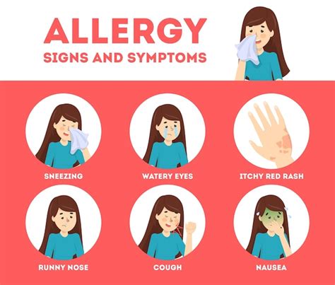 Premium Vector Allergy Symptoms Infographic Runny Nose And Itchy Skin