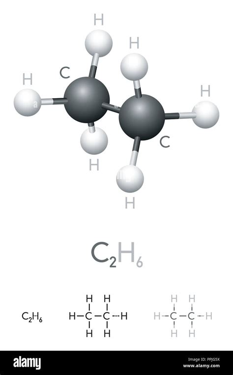 Ethane C2h6 Molecule Model And Chemical Formula Organic Chemical