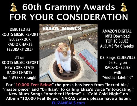 Eliza Neals ⋆ 60th Grammy 1st Round 10000 Feet Below For Your Consideration In Blues