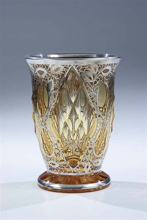 626 Vase Josephinenhuette Glass Art Deco Nouveau Old Lot 626 Glass Art Art Deco Vase