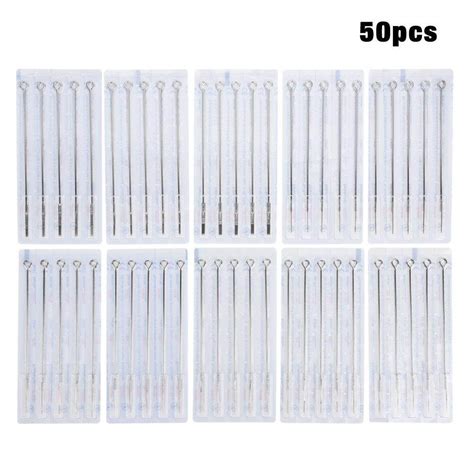 50pcs Assorted Disposable Stainless Steel Sterilized Tattoo Needles
