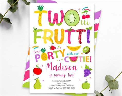 Tutti Frutti Party Signs Twotti Frutti Food Sign Cute Fruits Etsy