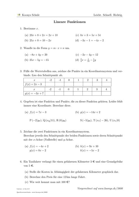 Linearen gleichungssysteme (lgs) einfach erklärt aufgaben mit lösungen zusammenfassung als pdf jetzt kostenlos dieses thema lernen! Aufgaben Lineare Funktionen mit Lösungen | Koonys Schule #3800