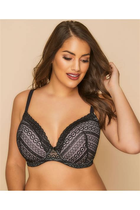 Top bra brands with prices in pakistan. Black & Pink Geometric Lace Underwired Bra