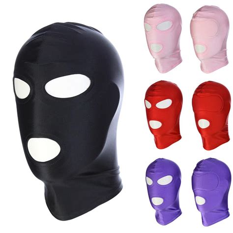 Head Mask Spandex Lycra Hood Bdsm Sm Role Playing Game Erotic Latex Leather Fetish Open Mouth