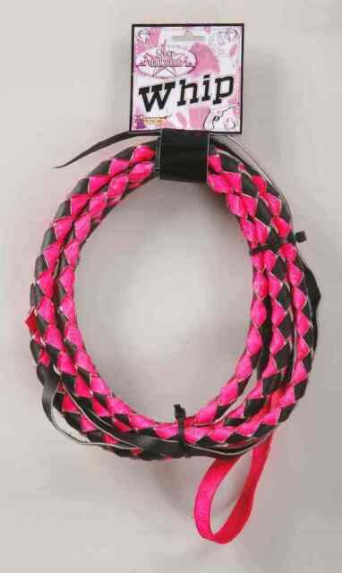 Black And Pink Leather Braided Cowgirl Bullwhip Bull Whip For Sale