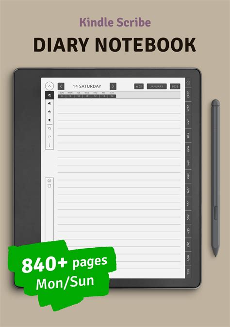 Download Kindle Scribe Diary Planner Hyperlinked Pdf
