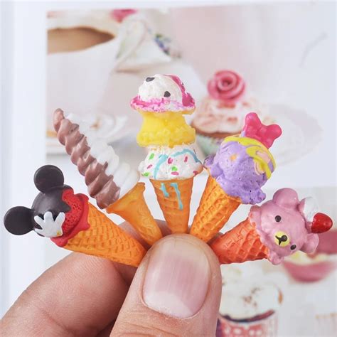 5pcslot Doll Re Ment Miniature Pretend Toys Mini Resin Ice Cream Play