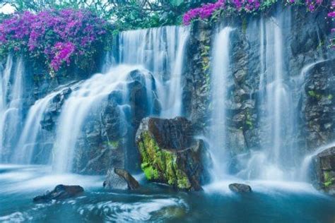 Beautiful Blue Waterfall In Hawaii Waterfall Beautiful Waterfalls
