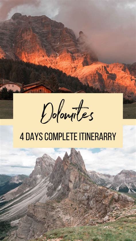 Dolomites 4 Days Complete Itinerary