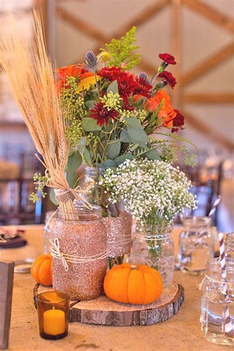 Fall Pumpkin Centerpieces Wedding Table Decorations