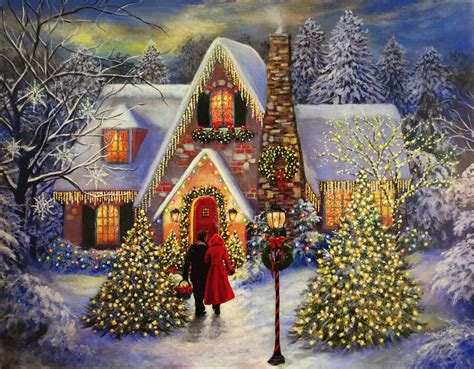 Christmas House Art Print House In Snow At Christmas Etsy