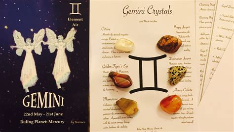 Gemini Crystal Set Gemini Birthstone Crystal Set Gemini T Set