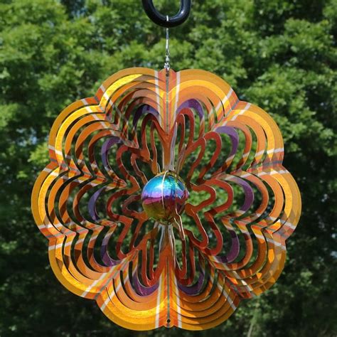 Sunnydaze Decor Yellow Steel Wind Spinner In The Wind Spinners