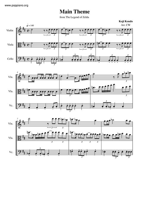 The Legend Of Zelda Main Theme Sheet Music Pdf Free Score Download