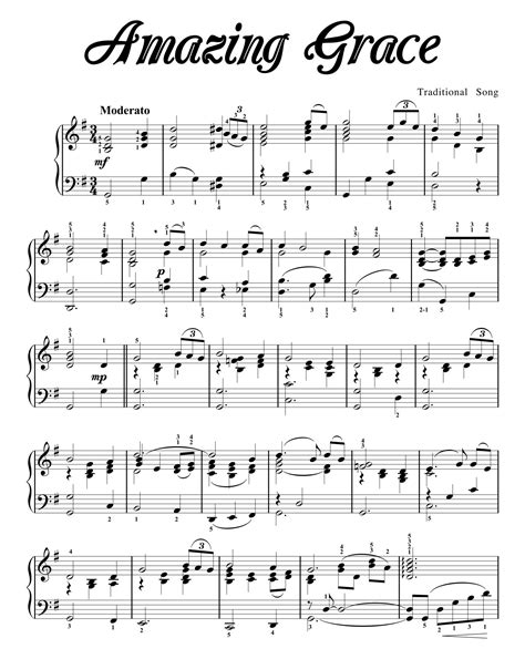 Best Amazing Grace Sheet Music Printable Pdf For Free At Printablee