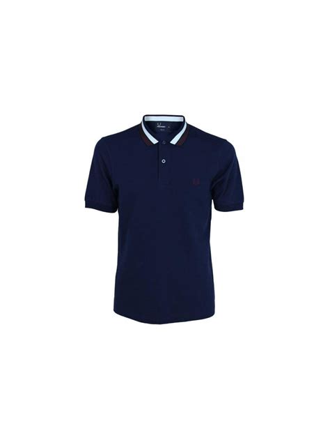 Fred Perry Bold Collar Tipping Polo In Carbon Northern Threads