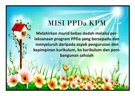 Visi pendidikan berkualiti insan terdidik negara sejahtera misi melestarikan sistem pendidikan yang berkualiti untuk membangunkan potensi individu bagi text of visi dan misi kpm. PORTAL PPDa SMK RAJA MUDA: VISI DAN MISI PPDa