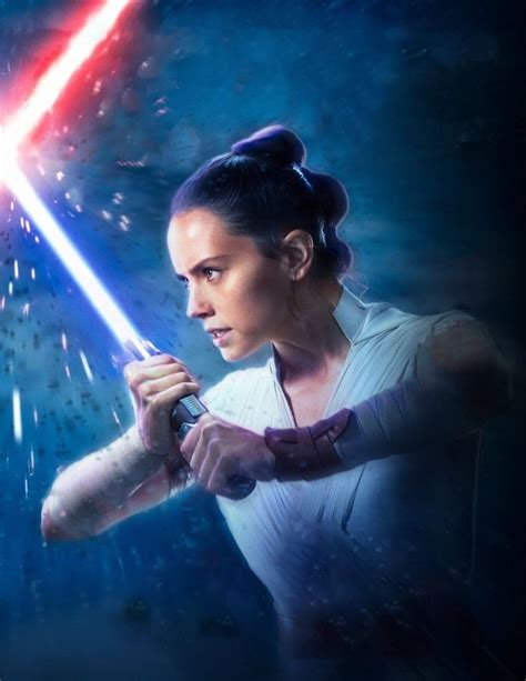 A Woman Holding A Light Saber In Front Of A Star Wars Scene With The