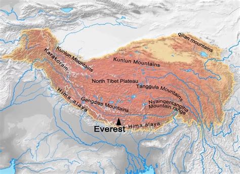 Mount Everest On Map Of World