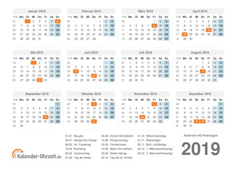 Kalender 2019 Zum Ausdrucken Kostenlos