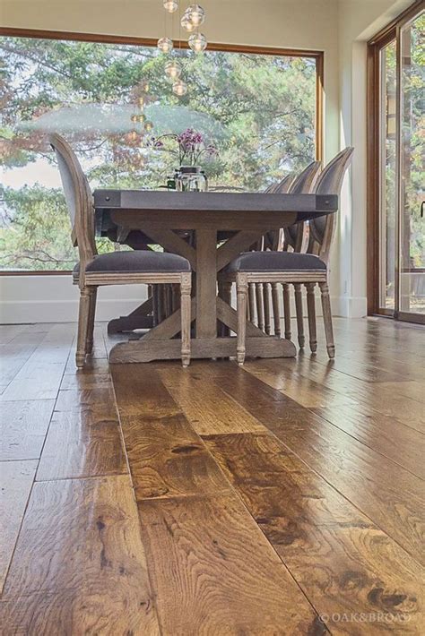 Our Wide Plank Hand Scraped Hickory Hardwood Floor In A Rustic Modern
