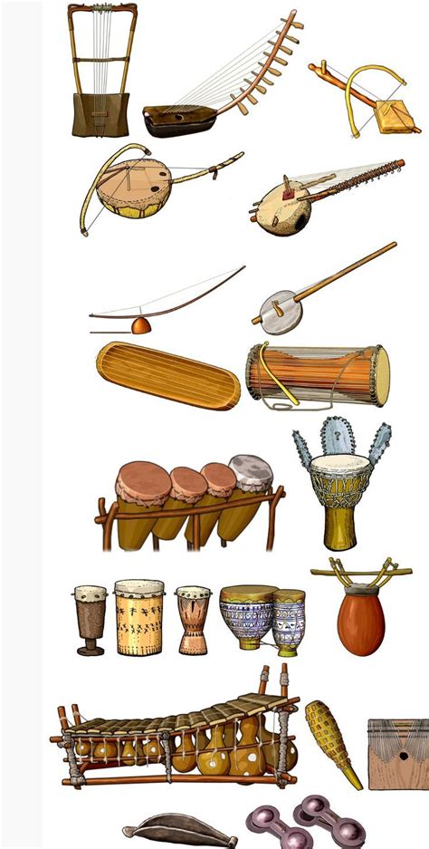 African Instruments Instrumentos Musicais Africanos Instrumentos De