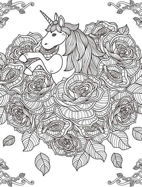 Unicorn Coloring Page For Adults Printable1 2 5003 300 Pixels