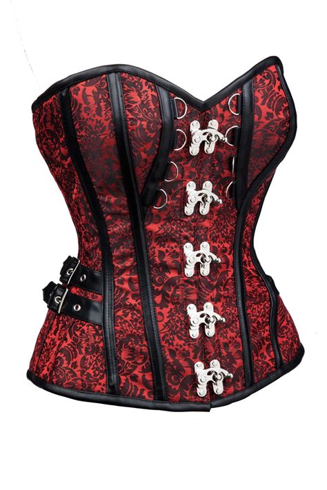 Halloween Party Steampunk Corset Women Gothic Steel Boned Corsets Plus Size High Neck Waist
