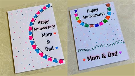 White Paper Anniversary Card Ideas For Parents Easy Anniversary