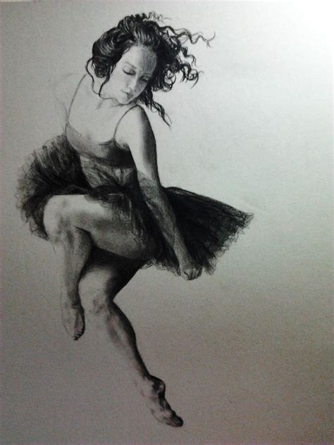 Charcoal Pencil Ballet Dance Drawing By Msfangfang On Deviantart
