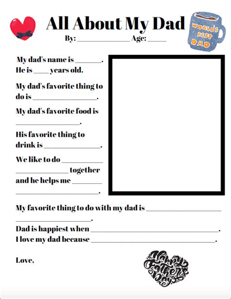 All About My Dad For Preschoolers Free Printable These Hungry Kids