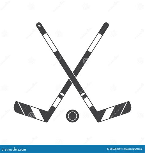 Crossed Hockey Sticks Icon Stock Vector Illustration Of Background