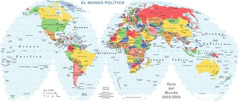 Mapa Planisferio con División Política para imprimir