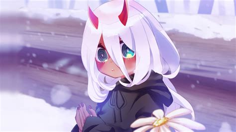 Desktop Wallpaper Cute Devil Anime Girl Zero Two Hd Image Picture