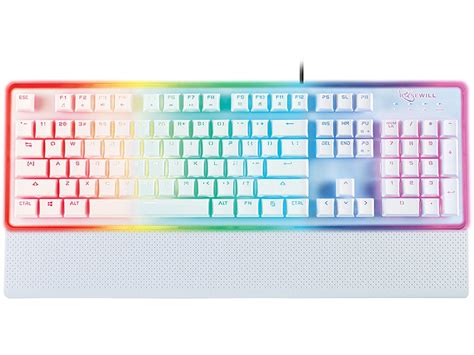 Buy Rosewill Gaming White Keyboard Rgb Led Backlit Wired Membrane