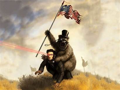 Funny American Flag Lincoln Background Bear Abraham