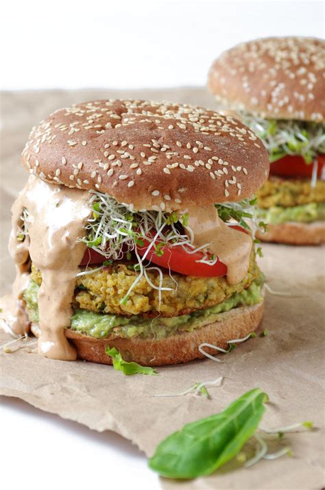 Easy Cauliflower Veggie Burgers With Avocado And Chipotle Mayo Chipotle