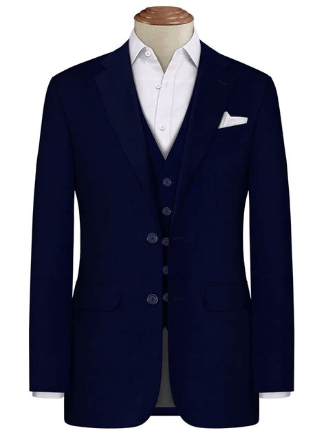Sharp And Sophisticated Navy Blue Slim Fit Bespoke Suit Troppay