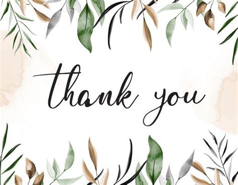 Modern Thank You Card Watercolor Flower Background Images Thank You