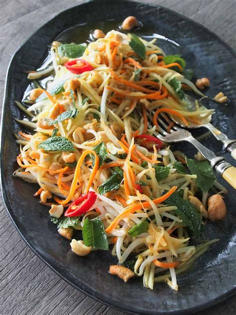 Green Papaya Salad Healthy Home Cafe