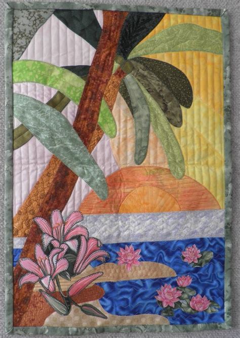Tropical Sunset | Quilts, Landscape quilts, Wall hanging