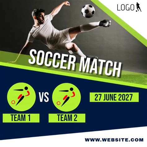 Soccer Match Ad Social Media Template Postermywall