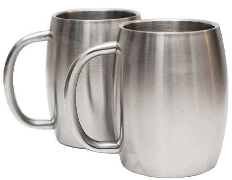 Stainless Steel Coffee Beer Tea Mugs 14 Oz Double Walled Insulated