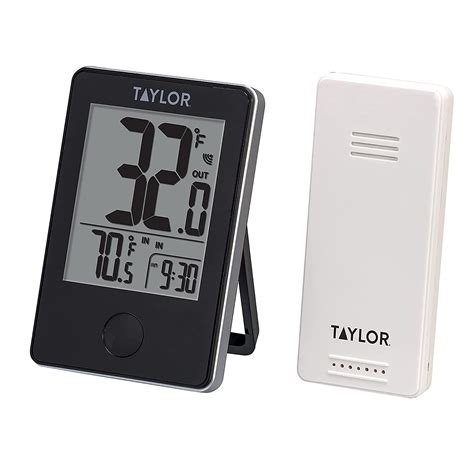 Taylor Wireless Digital Indoor Outdoor Thermometer Black