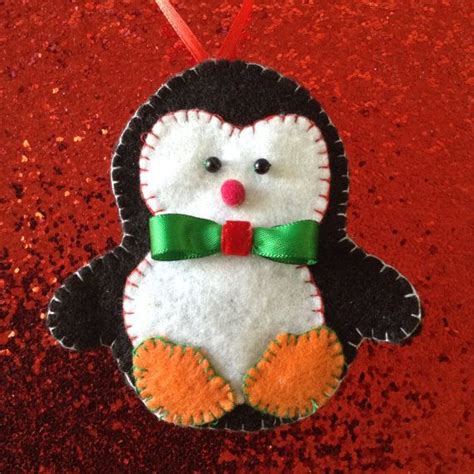 Penguin Ornaments Set Of 3 Handmade Felt By Craftsbybeba On Etsy 15