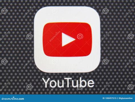 Youtube Application Icon On Apple Iphone 8 Smartphone Screen Close Up