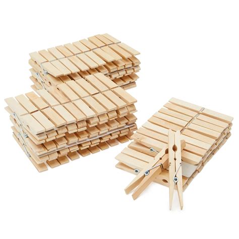 100 Pack Large Wooden Clothes Pins For Laundry Clothespins 4 Inch